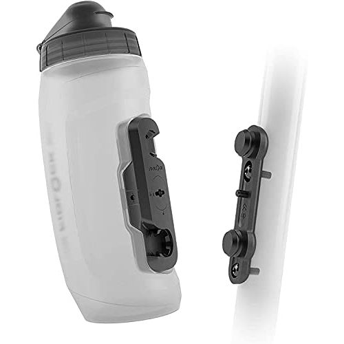  Fidlock TWIST Bottle 590 Set- Bike Water Bottle Holder with Attached Bottle - Cage Free Magnetic Mount - Clear