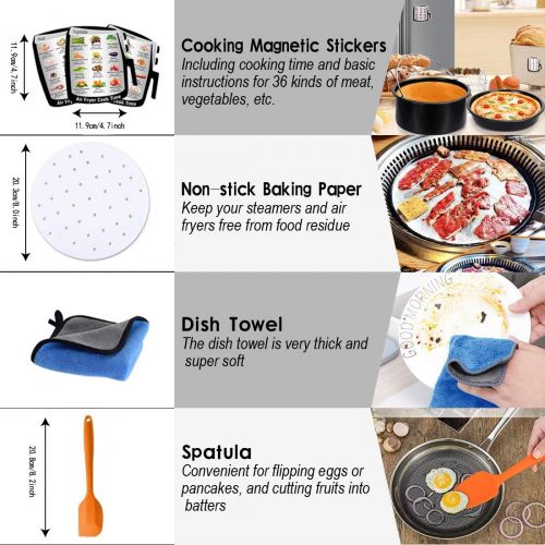  [아마존베스트]FIFILARY 6-Piece Universal Hot Air Fryer Accessory Set with Cake Tin/Pizza Tray/Metal Tray/Grill/Bread Tray/Silicone Mat for All Brands of Fryers