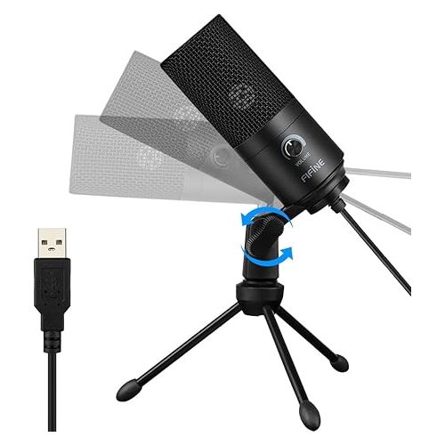 FIFINE USB Microphone, Metal Condenser Recording Microphone for Laptop MAC or Windows Cardioid Studio Recording Vocals, Voice Overs,Streaming Broadcast and YouTube Videos-K669B