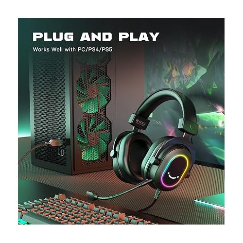  FIFINE USB Microphone for Mac and Gaming Headset, PC Microphone Kit,Mic Set with Mute Button & Gain, Computer USB Headset for Podcast Streaming Recording Twitch Discord YouTube Zoom (T683+H6)