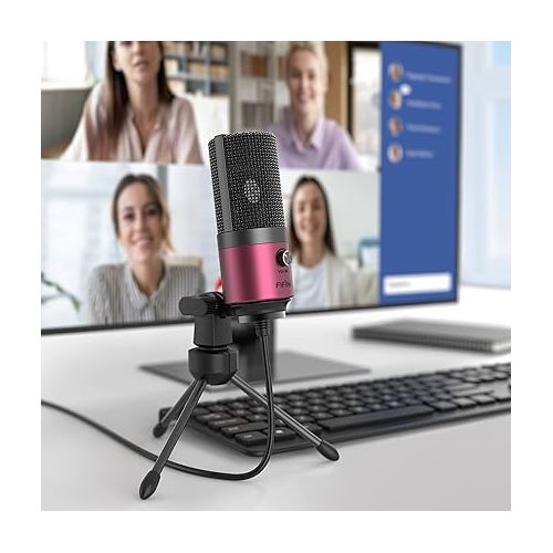  FIFINE USB Podcast Condenser Microphone Recording On Laptop, No Need Sound Card Interface and Phantom Power-K669