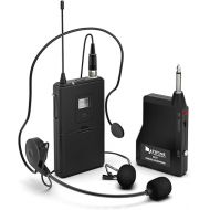 FIFINE Wireless Microphone System, Wireless Microphone set with Headset and Lavalier Lapel Mics, Beltpack Transmitter and Receiver,Ideal for Teaching, Preaching and Public Speaking Applications-K037B