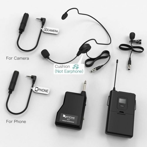  [아마존 핫딜] [아마존핫딜]FIFINE Wireless Microphone System, Wireless Microphone set with Headset and Lavalier Lapel Mics, Beltpack Transmitter and Receiver,Ideal for Teaching, Preaching and Public Speaking