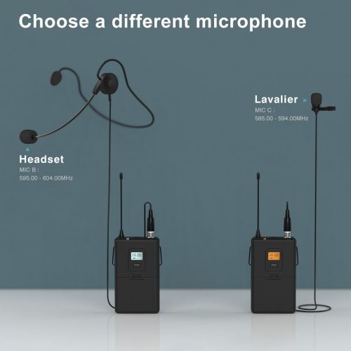  [아마존 핫딜] [아마존핫딜]FIFINE Wireless Microphone System,Fifine UHF Dual Channel Wireless Microphone Set with 2 Headsets and 2 Lapel Lavalier Microphone.Ideal for Church, Weddings,Presentations,School Play-K038