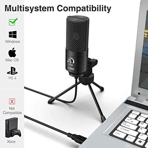  [아마존베스트]FIFINE USB Microphone,Fifine Metal Condenser Recording Microphone for Laptop MAC or Windows Cardioid Studio Recording Vocals, Voice Overs,Streaming Broadcast and YouTube Videos-K669B