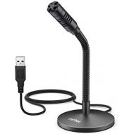 FIFINE Mini Gooseneck USB Microphone for Dictation and Recording,Desktop Microphone for Computer Laptop PC.Plug and Play Great for Skype,YouTube,Gaming, Streaming,Voiceover,Discord