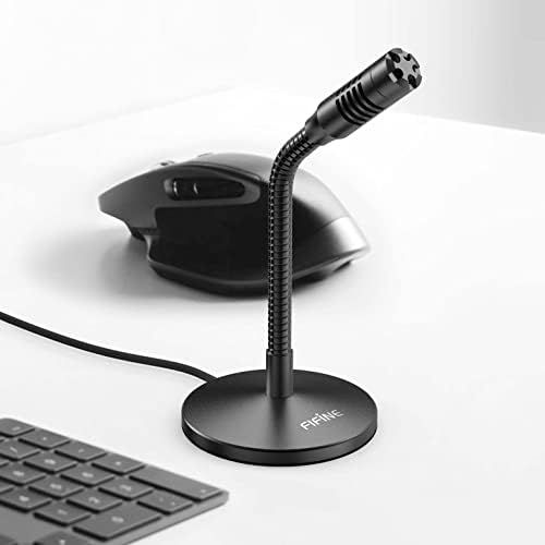  FIFINE Mini Gooseneck USB Microphone for Dictation and Recording,Desktop Microphone for Computer Laptop PC.Plug and Play Great for Skype,YouTube,Gaming, Streaming,Voiceover,Discord