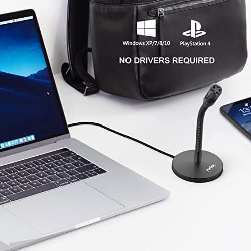  FIFINE Mini Gooseneck USB Microphone for Dictation and Recording,Desktop Microphone for Computer Laptop PC.Plug and Play Great for Skype,YouTube,Gaming, Streaming,Voiceover,Discord