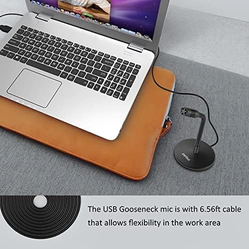  FIFINE Mini Gooseneck USB Microphone for Dictation and Recording,Desktop Microphone for Computer Laptop PC.Plug and Play Great for Skype,YouTube,Gaming, Streaming,Voiceover,Discord