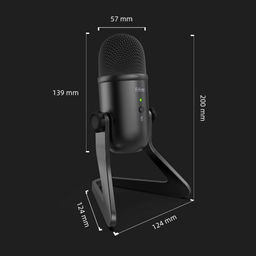  [아마존베스트]FIFINE USB Podcast Microphone for Recording Streaming on PC and Mac,Condenser Computer Gaming Mic for PS4.Headphone Output&Volume Control,Mic Gain Control,Mute Button for Vocal,You