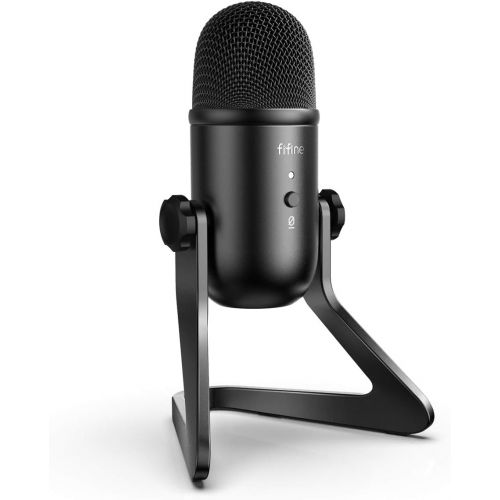  [아마존베스트]FIFINE USB Podcast Microphone for Recording Streaming on PC and Mac,Condenser Computer Gaming Mic for PS4.Headphone Output&Volume Control,Mic Gain Control,Mute Button for Vocal,You