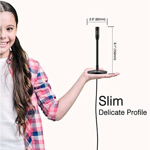  [아마존베스트]FIFINE Mini Gooseneck USB Microphone for Dictation and Recording,Desktop Microphone for Computer Laptop PC.Plug and Play Great for Skype,YouTube,Gaming, Streaming,Voiceover,Discord