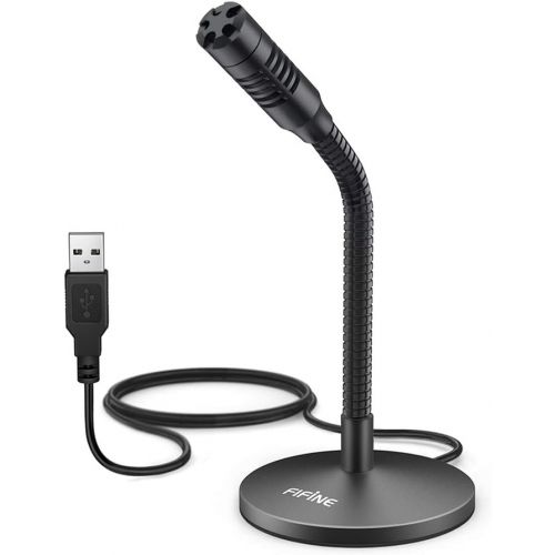  [아마존베스트]FIFINE Mini Gooseneck USB Microphone for Dictation and Recording,Desktop Microphone for Computer Laptop PC.Plug and Play Great for Skype,YouTube,Gaming, Streaming,Voiceover,Discord