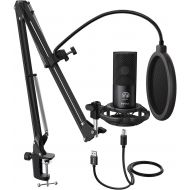 [아마존베스트]FIFINE Studio Condenser USB Microphone Computer PC Microphone Kit with Adjustable Scissor Arm Stand Shock Mount for Instruments Voice Overs Recording Podcasting YouTube Karaoke Gam