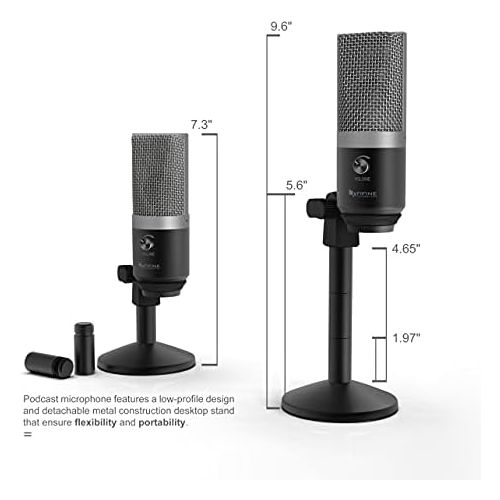  [아마존베스트]FIFINE K670 USB Microphone for Computer (Mac and Windows), Condenser Microphone Optimised for Recording and Streaming, Voice Over, Podcast for YouTube, Skype