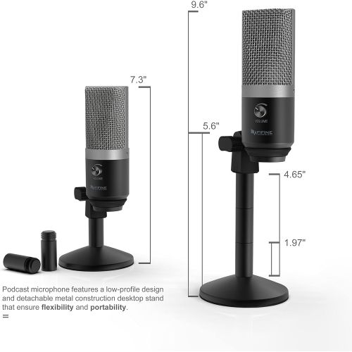  [아마존베스트]FIFINE K670 USB Microphone for Computer (Mac and Windows), Condenser Microphone Optimised for Recording and Streaming, Voice Over, Podcast for YouTube, Skype