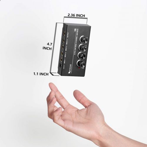  [아마존 핫딜]  [아마존핫딜]FIFINE TECHNOLOGY FIFINE Ultra Low-Noise 4-Channel Line Mixer for Sub-Mixing,4 Stereo Channel Mini Audio Mixer with AC adapter.Ideal for Small Club or Bar. As Microphones,Guitars,Bass,Keyboards or S