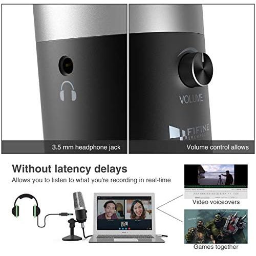  [아마존베스트]FIFINE TECHNOLOGY USB Microphone,Fifine PC Microphone for Mac and Windows Computers,Optimized for Recording,Streaming Twitch,Voice Overs,Podcasting for YouTube,Skype Chats-K670
