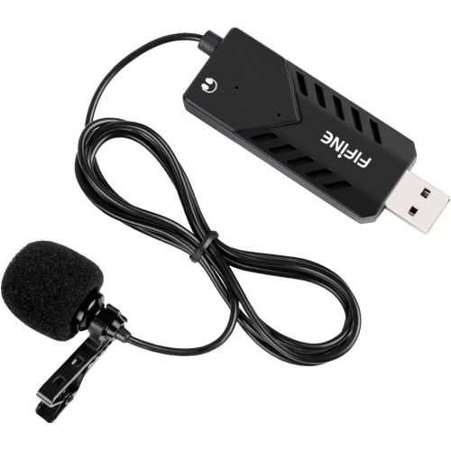  [아마존베스트]FIFINE TECHNOLOGY USB Lavalier Lapel Microphone,Fifine Clip-on Cardioid Condenser Computer mic Plug and Play USB Microphone with Sound Card for PC and Mac-K053