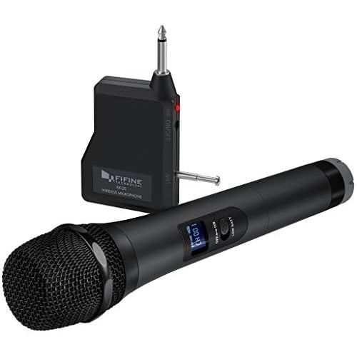  [아마존베스트]FIFINE TECHNOLOGY Wireless Microphone,Fifine Handheld Dynamic Microphone Wireless mic System for Karaoke Nights and House Parties to Have Fun Over The Mixer,PA System,Speakers-K025