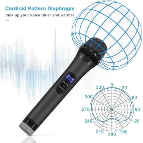  [아마존베스트]FIFINE TECHNOLOGY Wireless Microphone,Fifine Handheld Dynamic Microphone Wireless mic System for Karaoke Nights and House Parties to Have Fun Over The Mixer,PA System,Speakers-K025