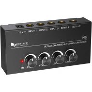 FIFINE TECHNOLOGY FIFINE Ultra Low-Noise 4-Channel Line Mixer for Sub-Mixing,4 Stereo Channel Mini Audio Mixer with AC adapter.Ideal for Small Club or Bar. As Microphones,Guitars,Bass,Keyboards or S