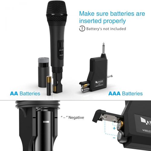  FIFINE TECHNOLOGY Wireless Microphone,Fifine Handheld Dynamic Microphone Wireless mic System for Karaoke Nights and House Parties to Have Fun Over The Mixer,PA System,Speakers-K025