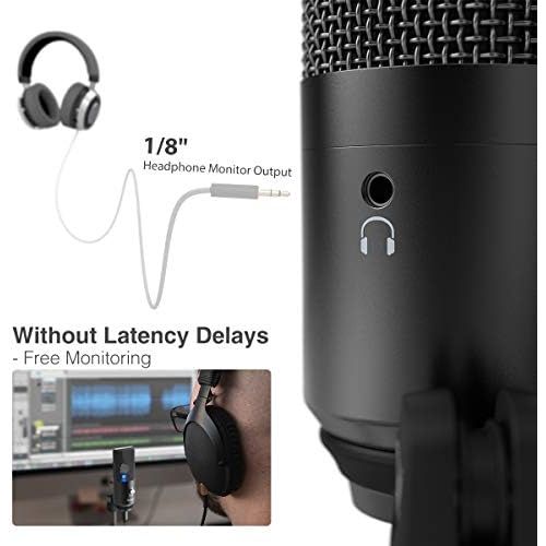 [아마존베스트]FIFINE TECHNOLOGY Fifine Podcast Microphone USB with Headphone Monitoring 3.5mm Jack and Pluggable USB Connectivity Cable for Computer,PC,Mac/Windows,Recording Voice Over, Streaming Twitch/Gaming/Yo