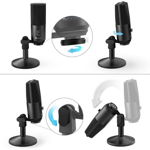  [아마존베스트]FIFINE TECHNOLOGY Fifine Podcast Microphone USB with Headphone Monitoring 3.5mm Jack and Pluggable USB Connectivity Cable for Computer,PC,Mac/Windows,Recording Voice Over, Streaming Twitch/Gaming/Yo