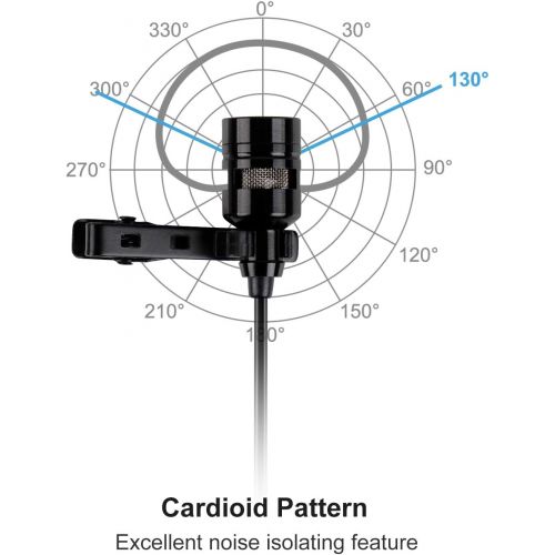  [아마존베스트]FIFINE TECHNOLOGY USB Lavalier Lapel Microphone,Fifine Clip-on Cardioid Condenser Computer mic Plug and Play USB Microphone with Sound Card for PC and Mac-K053