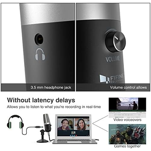  [아마존베스트]FIFINE TECHNOLOGY USB Microphone,Fifine PC Microphone for Mac and Windows Computers,Optimized for Recording,Streaming Twitch,Voice Overs,Podcasting for YouTube,Skype Chats-K670