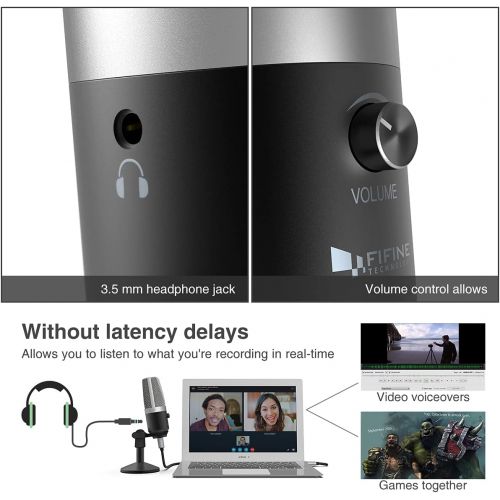  [아마존베스트]FIFINE TECHNOLOGY USB Microphone,Fifine PC Microphone for Mac and Windows Computers,Optimized for Recording,Streaming Twitch,Voice Overs,Podcasting for YouTube,Skype Chats-K670