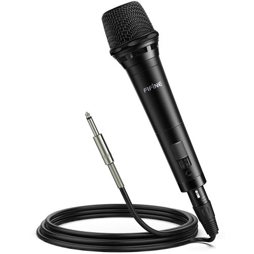  FIFINE TECHNOLOGY FIFINE Dynamic Vocal Microphone Cardioid Handheld Microphone with OnOff Switch for Karaoke, Live vocal, Speech etc. includes 19ft XLR to 14 cable(K8)