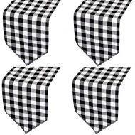 [아마존베스트]FIGEPO 4 Pack Buffalo Check Table Runners White and Black Plaid Table Runner for Christmas Dinner, Lumberjack Party, Outdoor or Indoor Gatherings Table Home Decorations 12x72