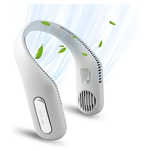  [아마존베스트]FIGROL Neckband Portable Fan, Sports Hand Free Fan Rechargeable Mini USB Fan with 2000mAh Battery, Dual Wind Head for Running Travel Camping Office