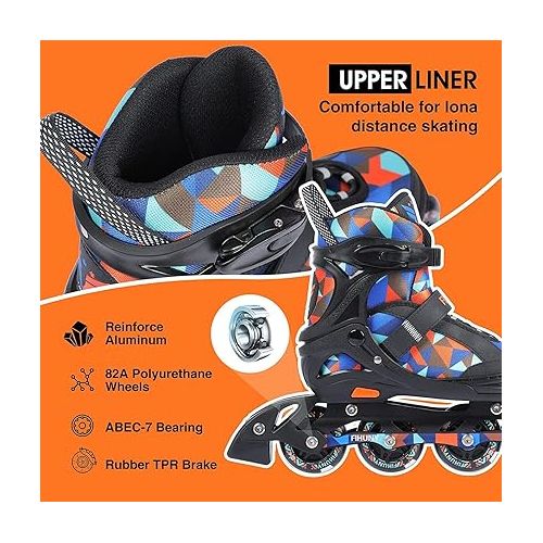  Adjustable Inline Skates for Kids and Adults with Light Up Wheels,Roller Skates for Girls and Boys,Women