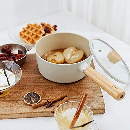  NEOFLAM FIKA Sauce Pan for Stovetops and Induction Wood Handle and Glass Lid Made in Korea (7 / 1.7qt)