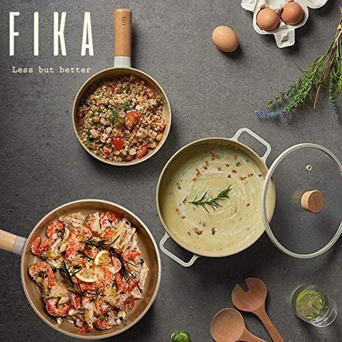  NEOFLAM FIKA Sauce Pan for Stovetops and Induction Wood Handle and Glass Lid Made in Korea (7 / 1.7qt)