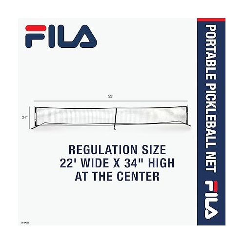  FILA Accessories Pickleball Net - Pickle Ball Game with Net Regulation Size 22 ft - All-Weather Pickle Ball Mesh Net - Includes Carry Bag - Durable, Quick & Easy Setup