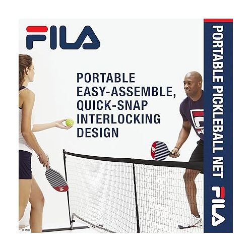  FILA Accessories Pickleball Net - Pickle Ball Game with Net Regulation Size 22 ft - All-Weather Pickle Ball Mesh Net - Includes Carry Bag - Durable, Quick & Easy Setup
