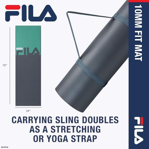  FILA Accessories Fitness & Exercise Mat Extra Thick Yoga, Pilates & Floor Exercises (10mm or 15mm Thick)