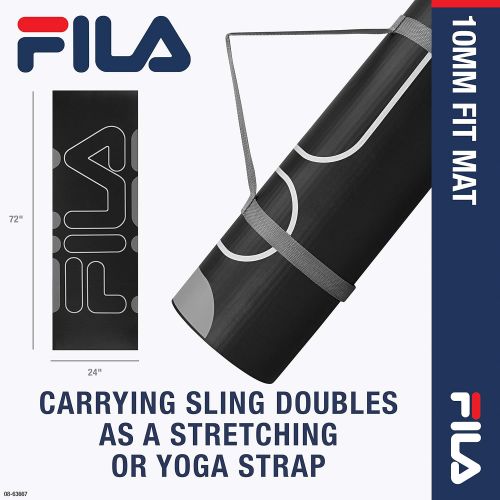  FILA Accessories Fitness & Exercise Mat Extra Thick Yoga, Pilates & Floor Exercises (10mm or 15mm Thick)