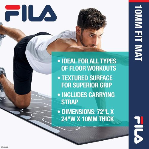  FILA Accessories Fitness & Exercise Mat Extra Thick Yoga, Pilates & Floor Exercises (10mm or 15mm Thick)