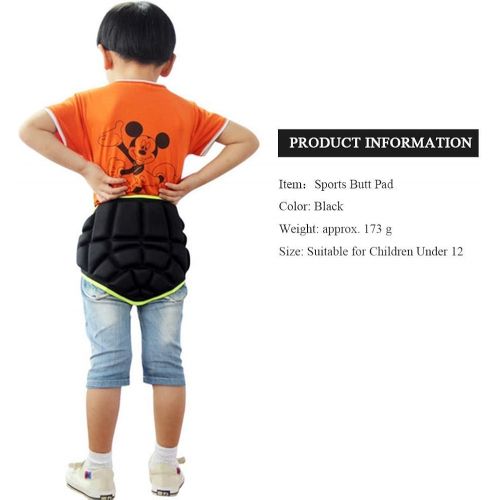  FILFEEL Protective Butt Pad, Children Extreme Sports Hip Pad Hockey Ski Snow Boarding Skate Hip Protection Mat Padded Impact Shorts (Children Under 12 Years Old)