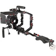 Shoulder Rig Kit w Matte Box & Follow Focus for DSLR Cameras. Ergonomic & Stable, 6” to 9” Convertible Size. Adjustable Handles, ¼” Threads. Comfy Shoulder Pad, Quick Release Plate (FC-03)