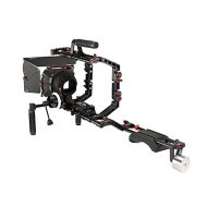 FILMCITY DSLR Camera Cage Shoulder Mount Rig Kit (FC-03) with Follow Focus & Matte Box Shoulder Stabilizer Support for Video DV Camcorder HD DSLR Best Affordable Kit