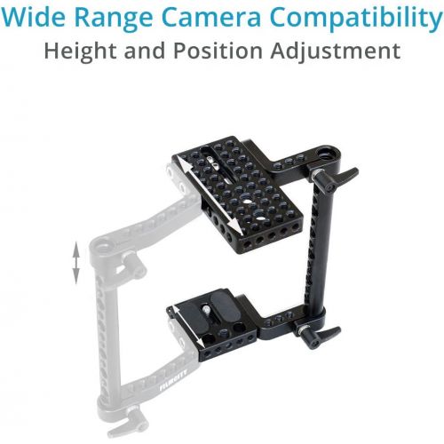  FILMCITY DSLRDSLM Camera Cage for Sony a7a7Sa7Ra7IIa7RIIa7SII, Canon EOS-1DC1DX, Nikon D3XD3S & Panasonic GH3GH4GH5 | Adjustable Top Handle & Tripod Mounting Option (FC-L