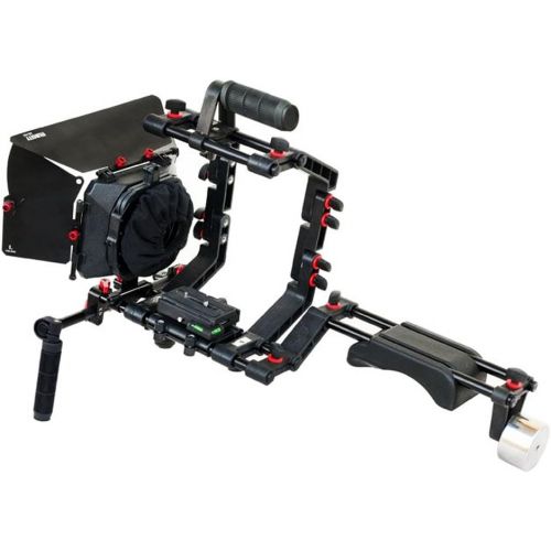  FILMCITY DSLR Camera Shoulder Support Rig Kit with Cage & Matte Box | DV HDV DSLR Video Camcorders Compatible | FREE - Offset Z Bracket (FC-02)