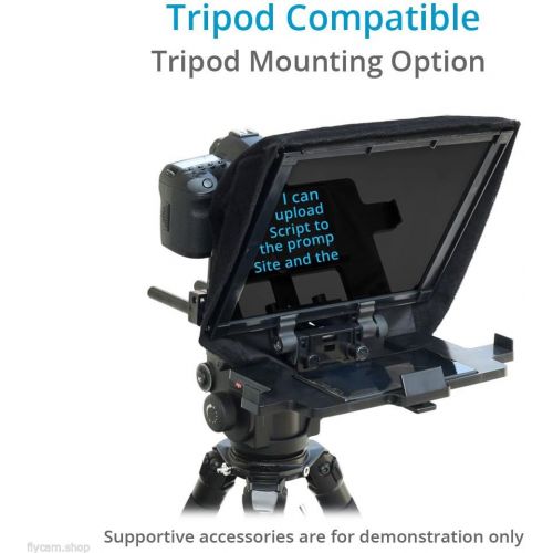  FILMCITY Easy Teleprompter Professional Portable Adjustable for iPadTabletTabSmartphoneiPhoneDSLR Video Camera | with Cotton Fabric Hand Gloves + iPhone Adapter + Travel Bag (