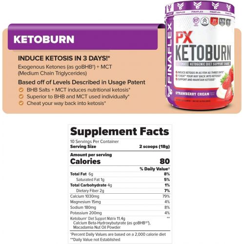  FINAFLEX Keto KIT, Induce, Maintain, Monitor Ketosis, Get in Ketosis in 3 Days with Ketoburn, Maintain Keto with Ketotropin, Monitor with Ketone Test Strips, Everything You Need to Support